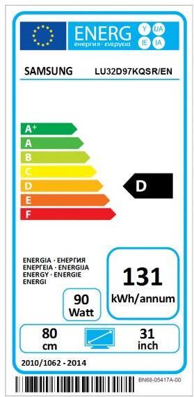Label énergétique Samsung U32d970q (3840 x 2160 pixels)