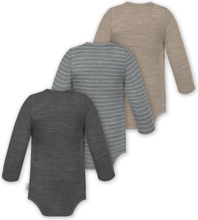 Actual product image Normani 3-pack baby merino bodysuit long sleeve "Auckland" - 9375 (80)