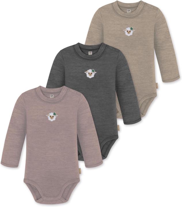 Normani 3er Pack Baby Merino Langarmbody „Tuai" - 9403