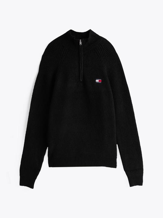 Actual product image Tommy Hilfiger Tommy Jeans Regular Trui met 1/4 zip Heren - Zwart - Maat L (L)