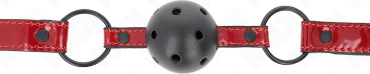 Actual product image Kink GLOSSY ARTIFICIAL LEATHER BALL 4.5 CM Gag 63.5 X 2 CM ADJUSTABLE 41 X 59 CM