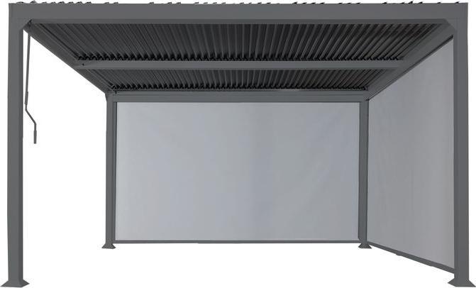 Immagine prodotto Mendler Alu Pergola HWC-L41 mit 2x Seitenwand, stabiles 8cm-Metall-Gestell 3x3,7m, anthrazit (368 cm, 306 cm)