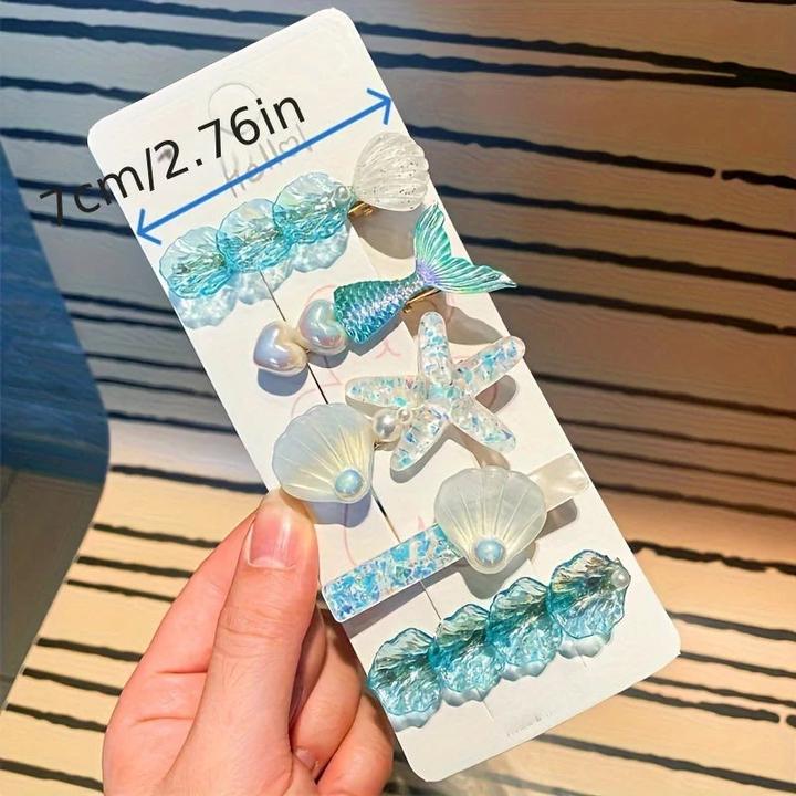 Image du produit Activity Board 5pcs Niedliche Meerjungfrau & Seestern Haarspange Set - Harz Tier-Designs, perfekt für (5 pcs)