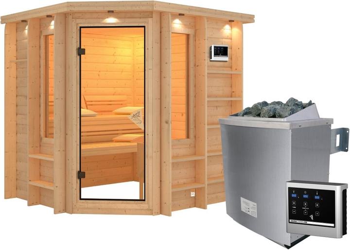 Produktbild Karibu Cortona mit Dachkranz (9 KW externe Steuerung)