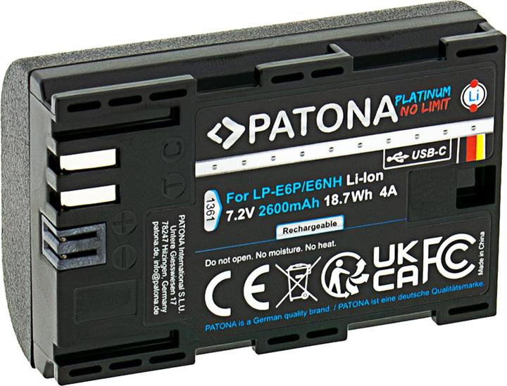 Patona Platinum Canon LP-E6P USB-C (Batterie)