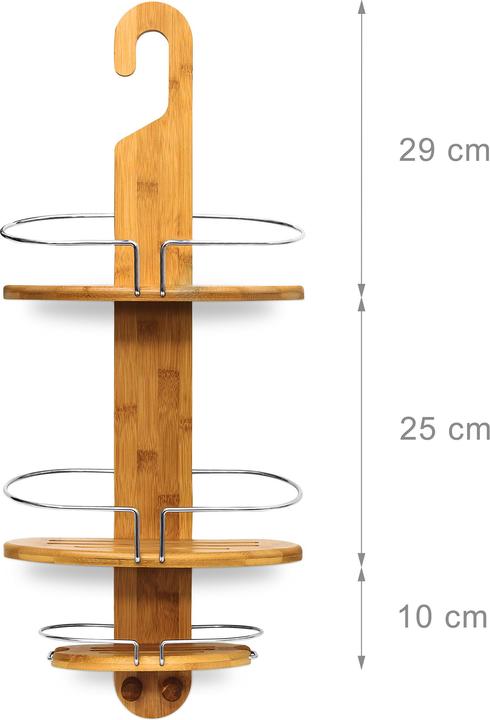 Actual product image Relaxdays Bamboo Shower Shelf (29.5 x 13.5 x 71 cm)