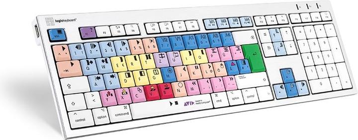 Actual product image Logickeyboard LKB-MCOM4-CWMU-EN. Keyboard form factor: Standard. Keyboard style: Straight. Transmission (DE, Cable)