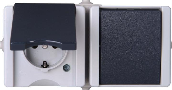 Actual product image Kopp proAQA Surface-mounted damp-proof switch outlet/changeover switch socket combination horizontal