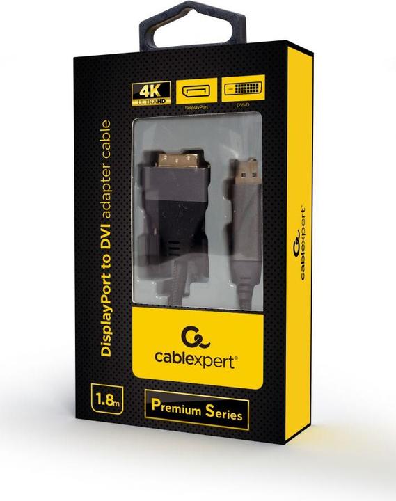Produktbild Gembird CC-DPM-DVIM-4K-6 Videokabel-Adapter 1,8 m DisplayPort DVI Schwarz (1.80 m, DisplayPort)