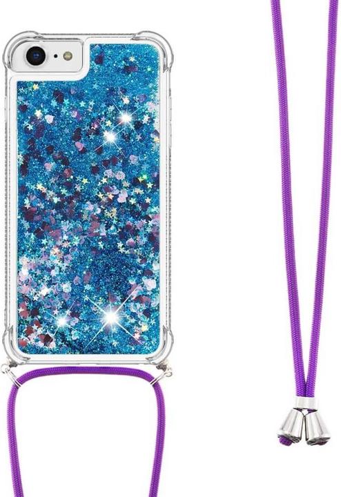 Immagine prodotto Cover-Discount iPhone SE / 8 / 7 - custodia glitterata con cordino blu (Apple iPhone 8, Apple iPhone 7)