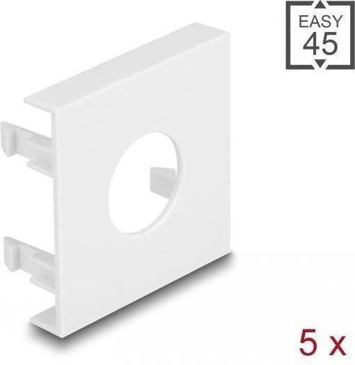 Immagine prodotto Delock Easy 45 copertura del modulo foro di taglio Ø 19,2 mm, 45 x 45 mm 5 pezzi bianco