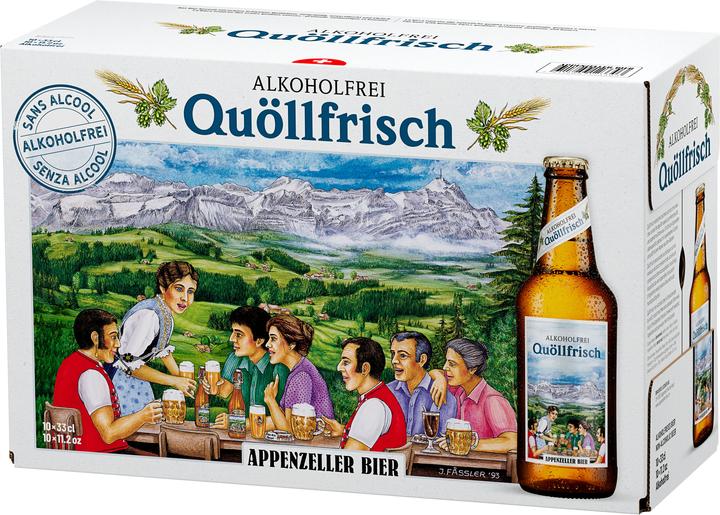 Actual product image Brauerei Locher Beer Quöllfrisch non-alcoholic 10 x 0.33 l (10 x 33 cl)
