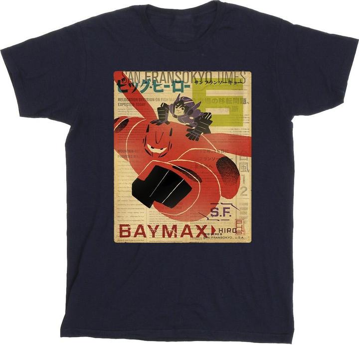 Actual product image Disney Boys Big Hero 6 Baymax Flying Baymax Newspaper T-Shirt (104)