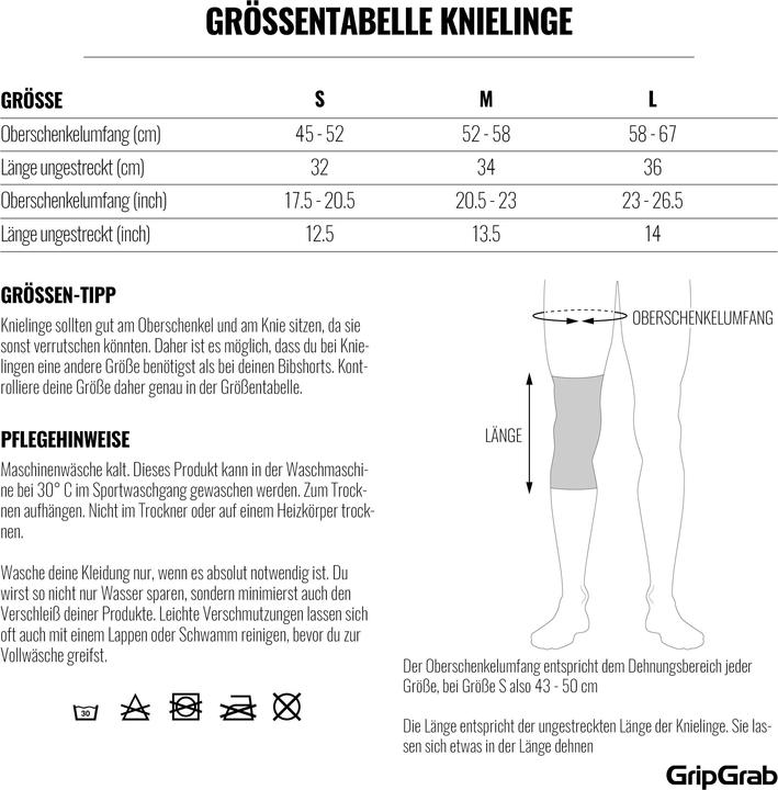 Nutritional values and ingredients GripGrab Classic Knee Warmers (L)