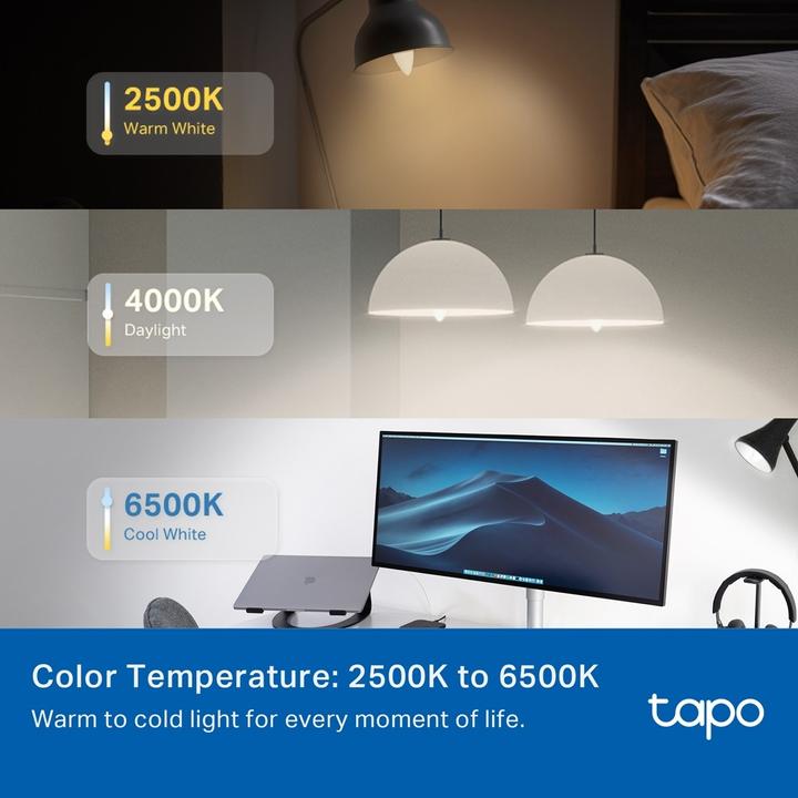Actual product image TP-Link Smart Light Bulb, E14 Multic. (E14, 4.80 W, 470 lm, 2 x, F)
