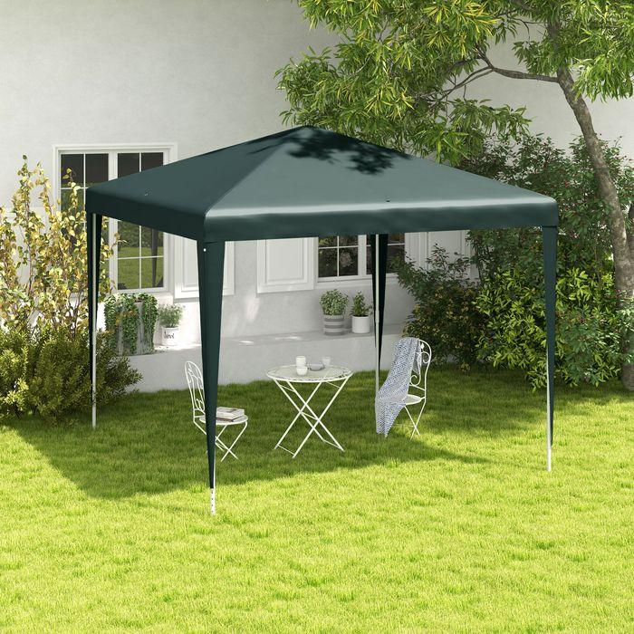 Image du produit Swisshandel24 Pavillon 2,7x2,7 m Tente de réception Pavillon de jardin Tente de réception acier, vert foncé (270 cm, 270 cm)