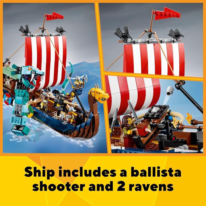 Actual product image LEGO Viking ship with Midgard serpent (31132, LEGO Creator 3-in-1)