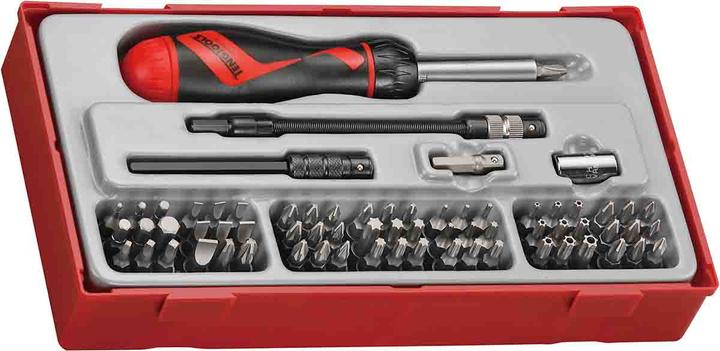 Teng Tools Zeskant, Phillips, sleuf, Torx Bits driver set, gelegeerd staal, 74 stuks