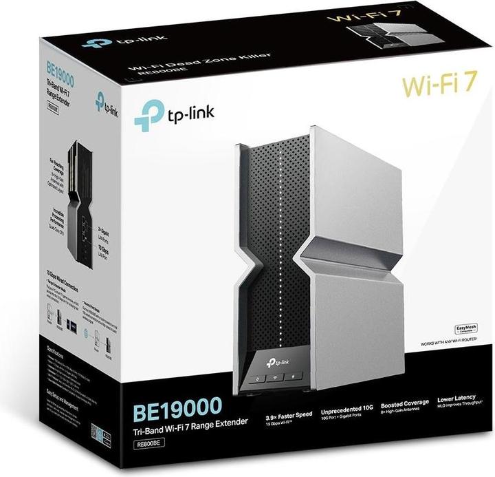 Image du produit TP-Link BE19000 TRI-BANDE WI-FI 7 VITESSE DU PROLONGATEUR DE PORTÉE : 1376 MBPS À 2.4 (5760 Mbit/s, 1376 Mbit/s)