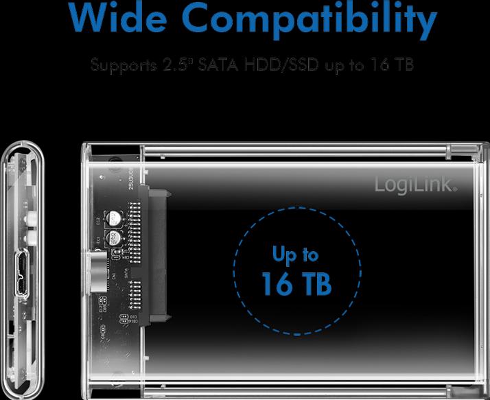 Produktbild LogiLink Festplattengehäuse 2,5", HDD/SSD, USB 3.0, werkzeuglos (2.5")
