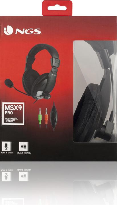 Produktbild NGS MSX9 Pro Kopfhörer Verkabelt Kopfband Calls/Music Schwarz (Kabelgebunden)