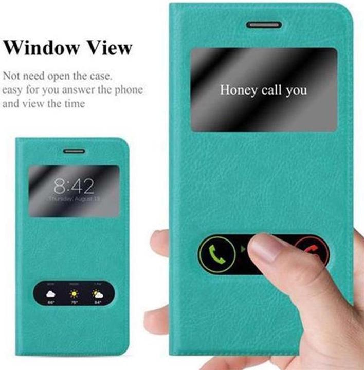 Actual product image Cadorabo Book with View double window cover (Motorola Moto G4 Plus, Motorola Moto G4)