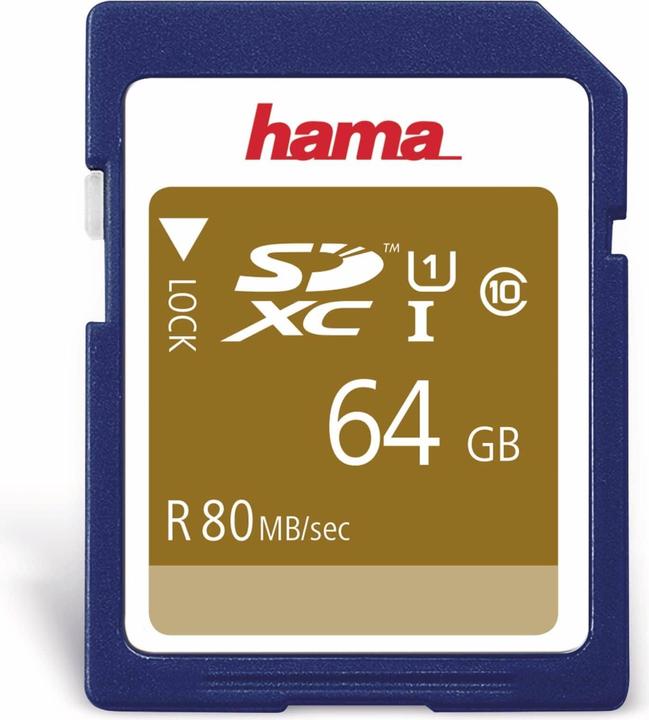 Actual product image Hama SDHC 64GB Class 10 UHS-I (64 GB, SDXC, U1, UHS-I)