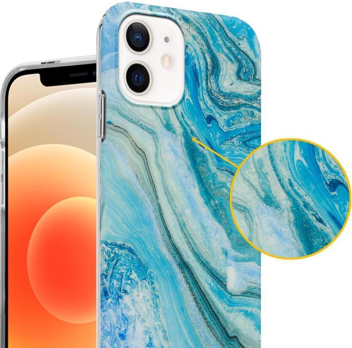 Produktbild Cadorabo IMD TPU Bunter Marmor Cover (Realme 12 Pro+, Apple iPhone 12)