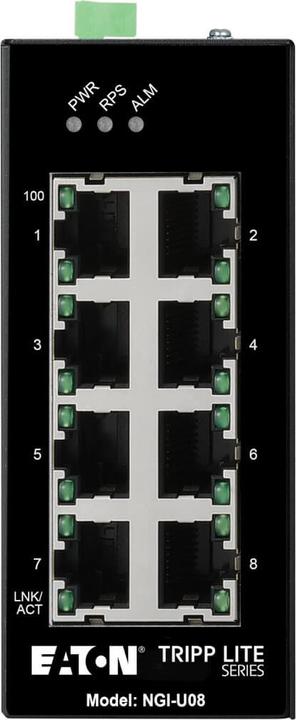 Image du produit Eaton Commutateur Gigabit Ethernet industriel non administrable à 8 ports - 10/100/1000mbps Montage DIN (8 Ports)