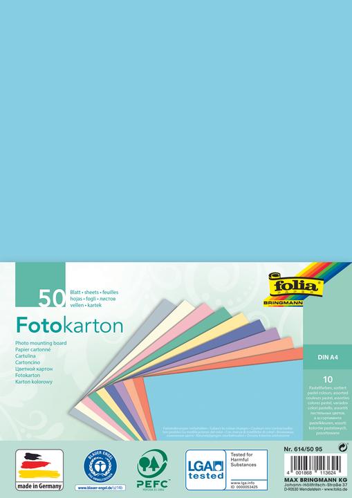 Productafbeelding Folia Fotokarton PASTELL, DIN A4, 300 g/m2 (300 g/m², 50 x)