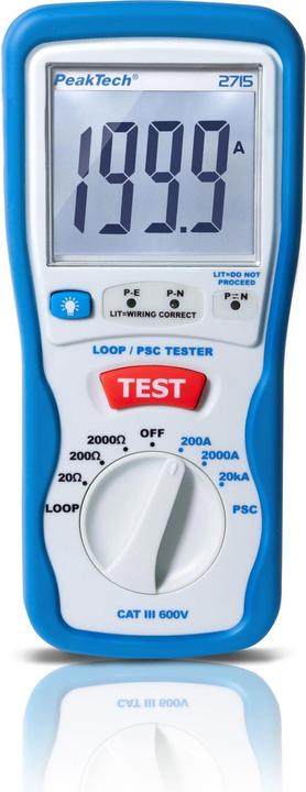 Image du produit Peaktech P 2715 Indicateur numérique de courant de boucle LOOP/PSC (CAT III 600V)