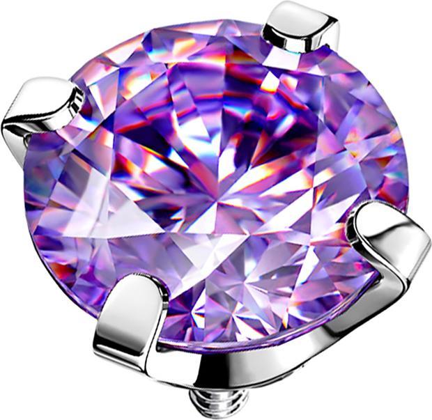 Image du produit Star Piercing Dermal Anchor argent cristal tanzanite serti (sans laiton, Acier chirurgical 316L)