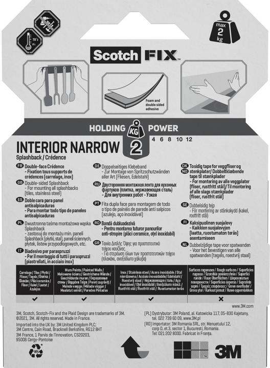 Nährwerte und Zutaten Scotch Fix Montageband (10 mm)