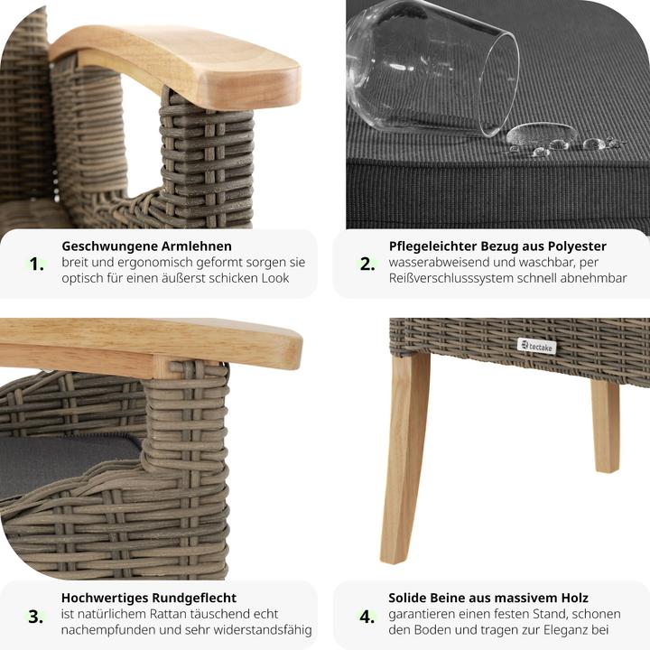 Produktbild tectake Rattan Stuhl Rosarno