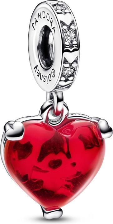 Actual product image Pandora Disney Mickey & Minnie Mouse Kiss Red Murano Glass Charm (Silver 925)