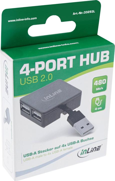 Produktbild InLine USB 2.0 4-Port Hub (USB-A, 4 Ports)