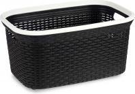 Produktbild Kipit Kunststoff-Rattan-Wäschekorb 36l schwarz (36 l)