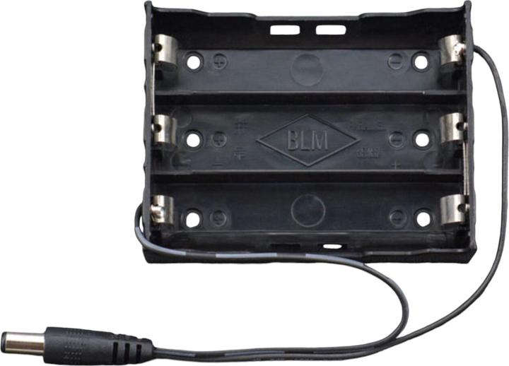 Actual product image DFRobot 3x18650 battery holder with 5.5mm DC Jack