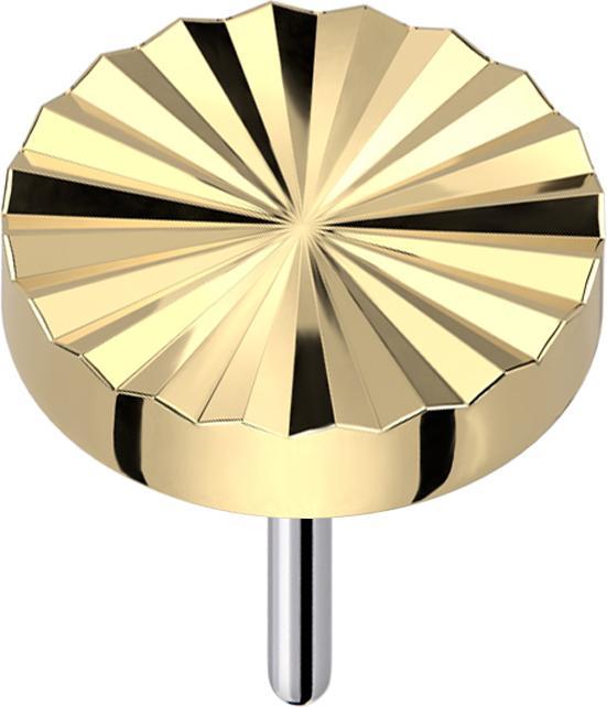 Produktbild Star Piercing Threadless Diamantschliff Scheibe rund vergoldet (Titan G23, ohne Messing)