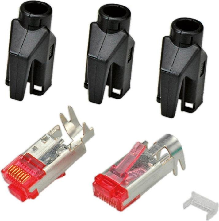 EFB Elektronik Hersteller: HIROSE RJ45-Hirose Stecker STP, TM21 schwarz, 50 Stück, 3 Elemente, Cat. 6 Channel Class (Netzwerkkabel Stecker)