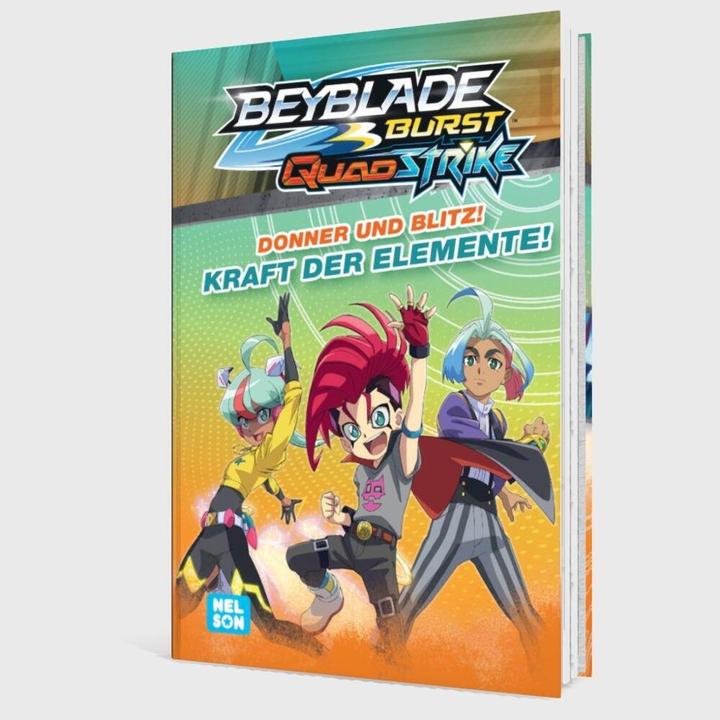 Actual product image BEYBLADE BURST QUADSTRIKE: Donner und Blitz! Kraft der Elemente! (German, Nelson, 2024)
