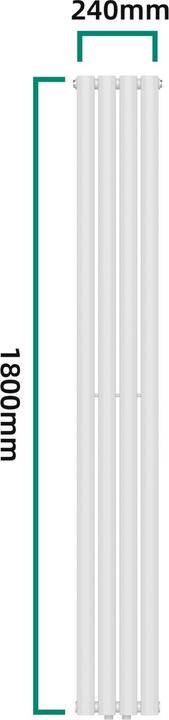 Produktbild Neu.Haus Design Röhrenheizkörper Nore Weiss 180x24cm Einlagig 484W (484 W)