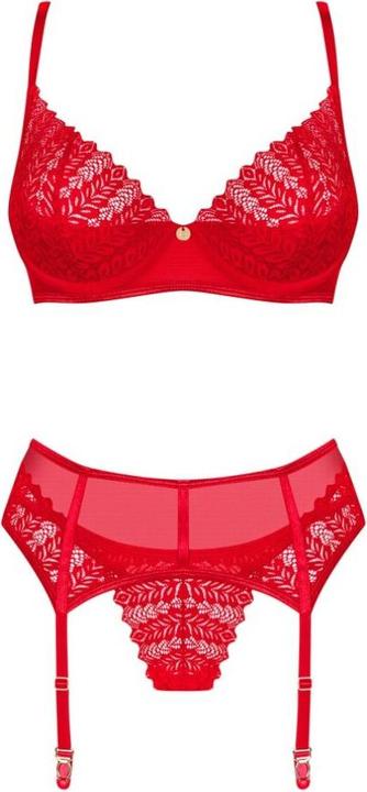 Productafbeelding Obsessive Ingridia 3-delige set rood (M, L)