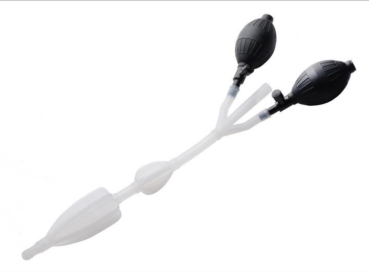 Actual product image XR Brands Silicone Anal Catheter With Bulbs
