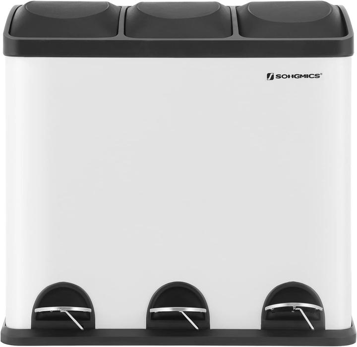 Immagine prodotto Songmics Cestino per rifiuti da 54 litri, bianco-nero (54 l)