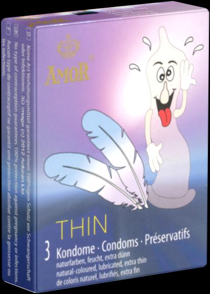 Actual product image Amor Thin" 3 extra-thin condoms for a particularly intimate feeling (3 pcs.)