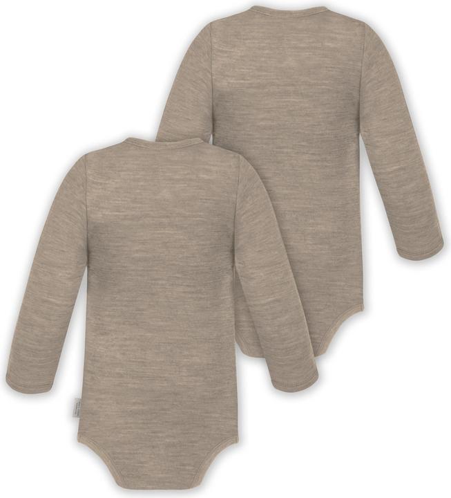 Produktbild Normani 2er Pack Doppelpack Baby-Body Merino Wickelbody Bodysuit Langarm - 9343 (80)