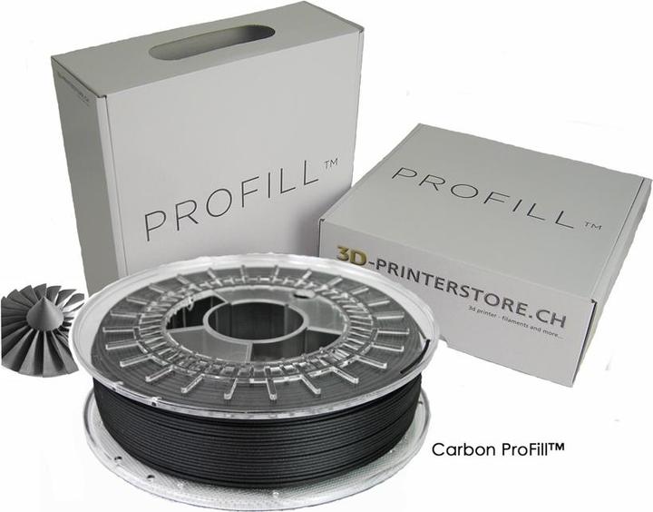 Actual product image 3d-printerstore.ch Carbon ProFill Filament 2.85 - 0.5kg (Carbon, 2.85 mm, 500 g, Black)