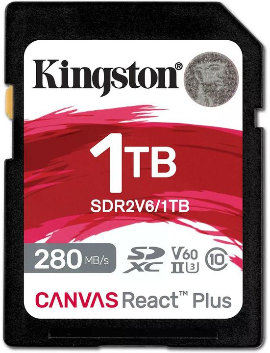 Actual product image Kingston Canvas React Plus (1000 GB, SDXC, U3, UHS-II)