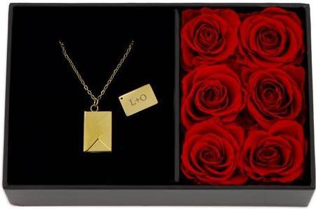 Actual product image TOP Personalisierbare Halskette Briefumschlag gold in Rosenbox